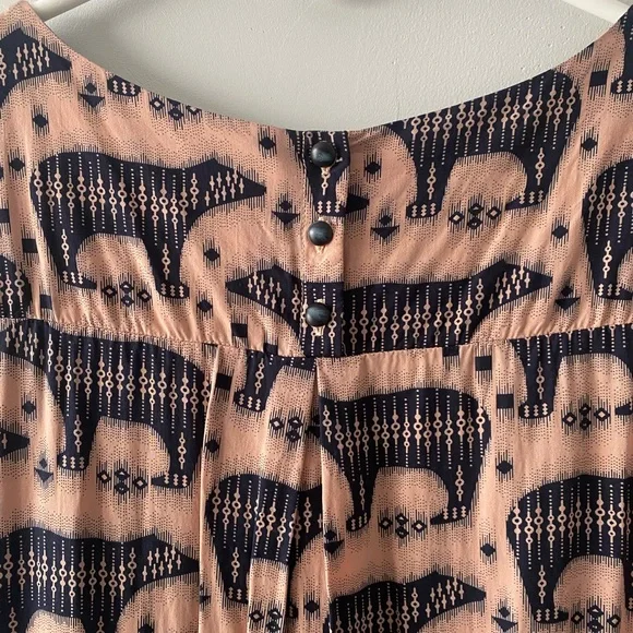 Maeve Zola Bear Print Mini Dress Size 12 - Picture 4 of 6